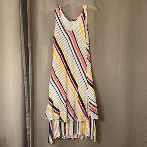 Sleeveless Scoop Neck Shift Midi Dress